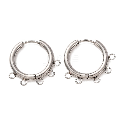 304 Stainless Steel Hoop Earring Findings STAS-D183-02B-P-1