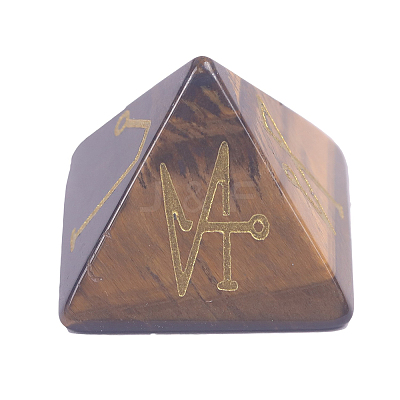 Pyramid Reiki Natural Tiger Eye Display Decorations DJEW-PW0013-41F-1