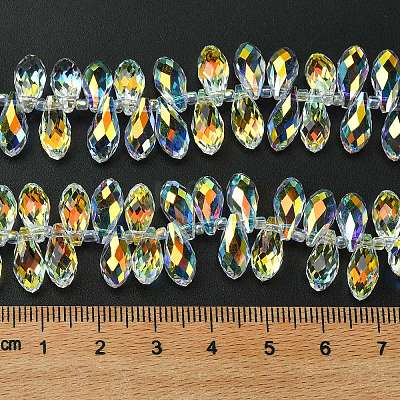 Transparent Electroplate Glass Beads Strands GLAA-K064-07A-AB01-1