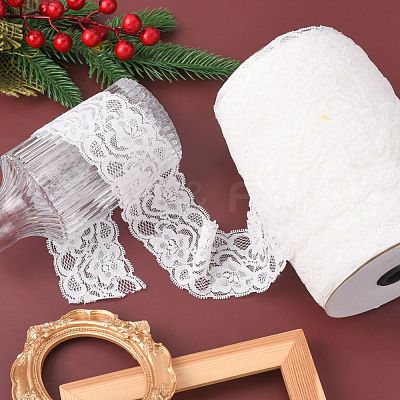Lace Trim Nylon Stretch Ribbon for Jewelry Making ORIB-F001-51-1