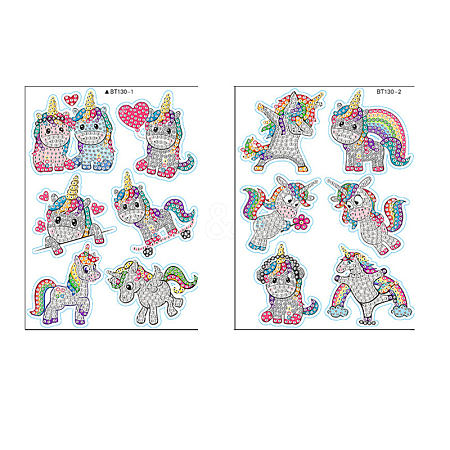 DIY Diamond Painting Sticker Kit UNIC-PW0001-013-1
