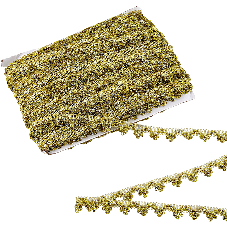 Nylon & Gold Metallic Lace Trim OCOR-WH0070-225A-1