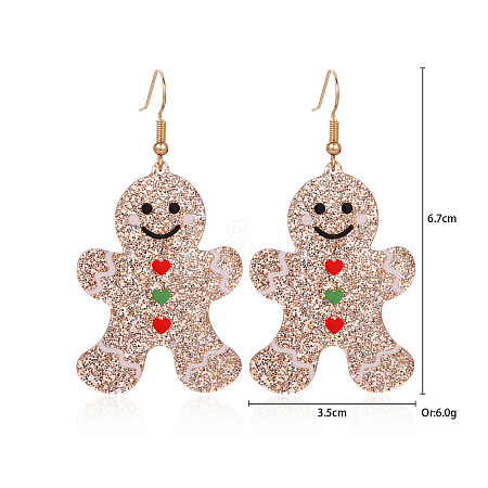 Christmas Alloy Rhinestone Dangle Earrings FS-WGC5D36-14-1