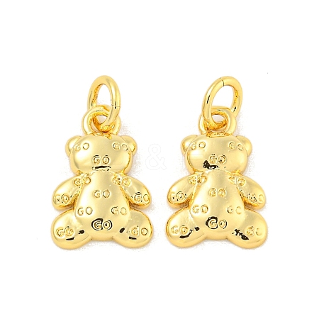 Rack Plating Bear Brass Pendants KK-K341-59G-1