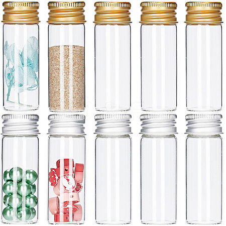 SUNNYCLUE 40Pcs 2 Colors Glass Bottles Bead Containers CON-SC0001-06B-1