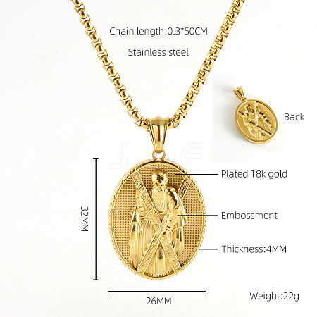 304 Stainless Steel Pendant Necklaces FS-WG0CD66-04-1