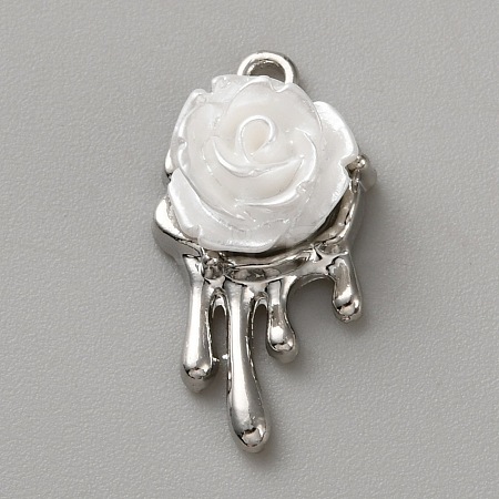White Series Love Bow Alloy Acrylic Pendant LS-PALLOY-WH0115-01P-06-1