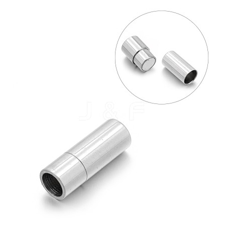 Tarnish Resistant Smooth 304 Stainless Steel Column Magnetic Clasps STAS-E089-12C-1