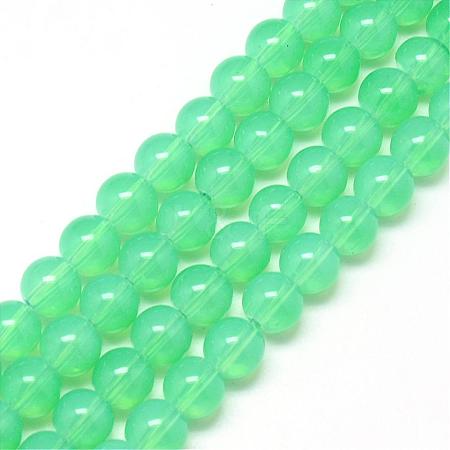 Baking Painted Glass Beads Strands DGLA-Q023-6mm-DB9-1