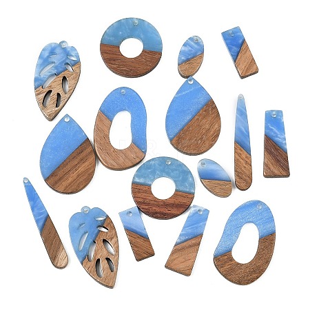 Walnut Wood & Opaque Resin Pendants WD-CBA583A-12-1