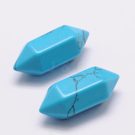 Dyed Faceted No Hole Howlite Double Terminated Points LS-G-K034-20mm-03-1