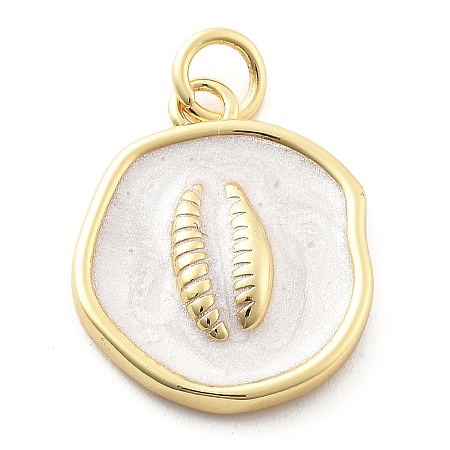 Ocean Theme Brass Enamel Pendants X-KK-Q029-01G-G-1