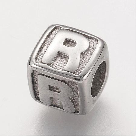 Tarnish Resistant 304 Stainless Steel European Beads STAS-E115-P-R-1