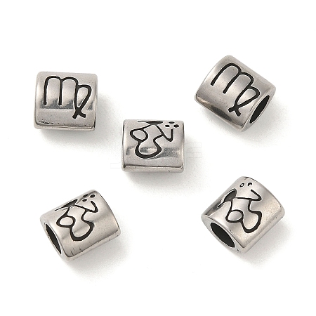Oval with Constellation 304 Stainless Steel Beads STAS-E215-05AS-06-1