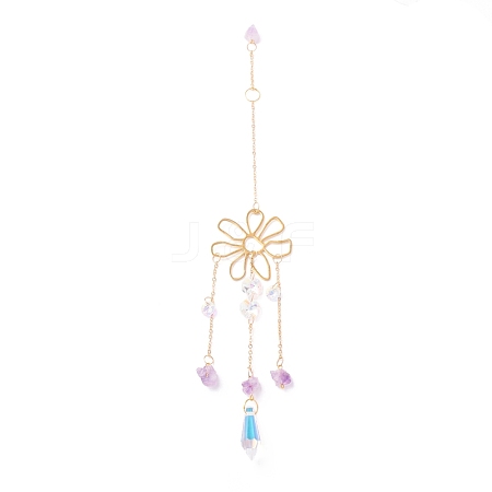 Hanging Crystal Aurora Wind Chimes HJEW-Z003-04-1