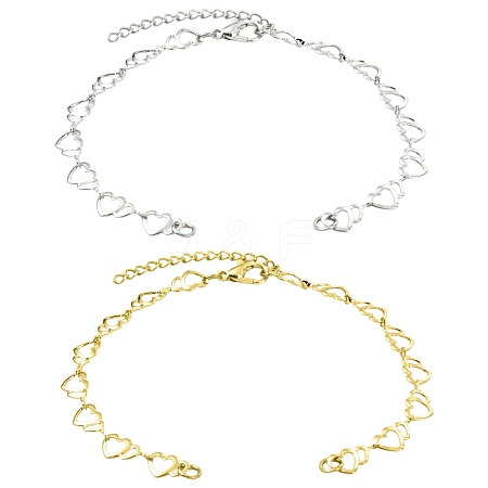 2Pcs Brass End with Chains AJEW-CJ00012-1