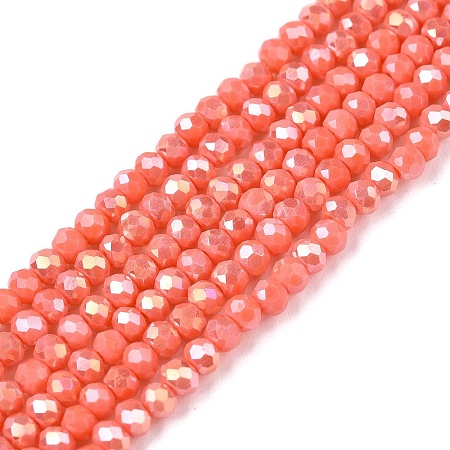 Electroplate Glass Beads Strands EGLA-A044-P1mm-B21-1