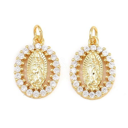 Religion Brass Micro Pave Clear Cubic Zirconia Pendants CU-CBA9482-01G-06-1