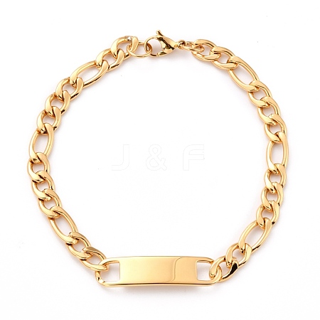 304 Stainless Steel ID Bracelets STAS-B021-20G-1