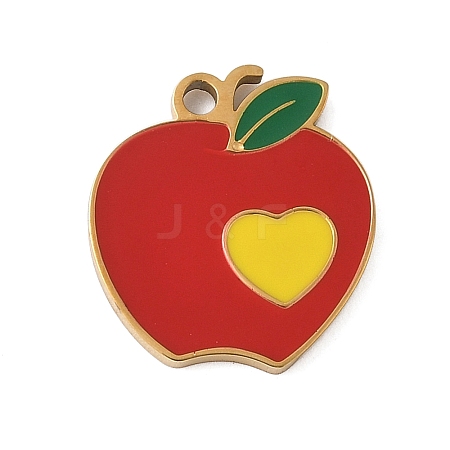 304 Stainless Steel Enamel Charms STAS-K312-07B-G-1