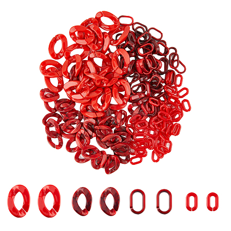 SUPERFINDINGS 240Pcs 4 Style Acrylic Linking Rings OACR-FH0001-034-1