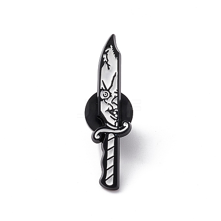 Knife with Skull Alloy Brooch for Backpack Clothes JEWB-M024-05B-D-1