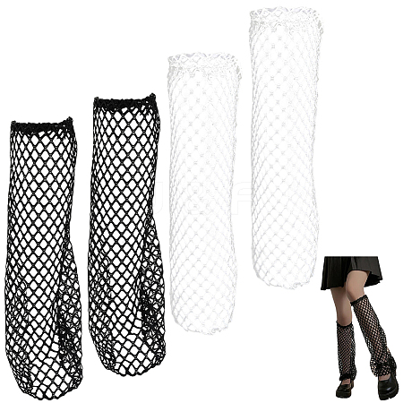 2Pairs 2 Colors Polyester Fishing Net Socks AJEW-CY0001-21-1