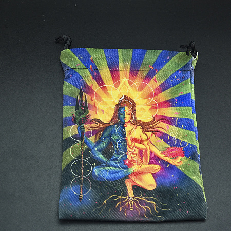 Double-Sided Printed Velvet Tarot Cards Storage Drawstring Bags ZODI-PW0002-02Q-1