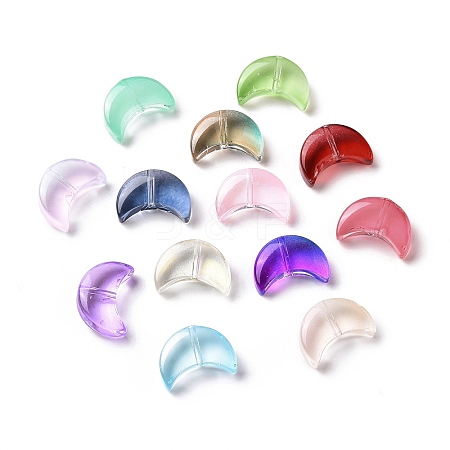 Transparent Spray Painted Glass Beads GLAA-I050-04-1