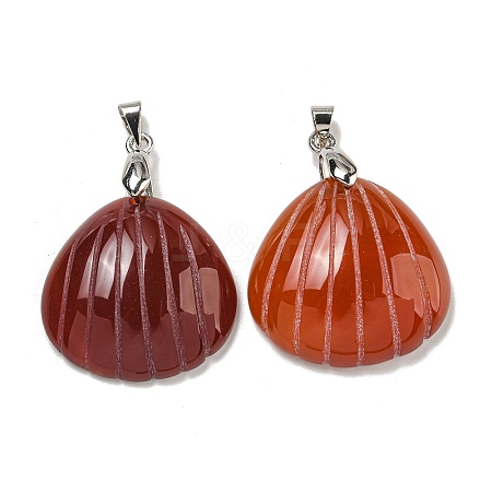 Dyed & Heated Natural Carnelian Pendants G-G147-04P-1