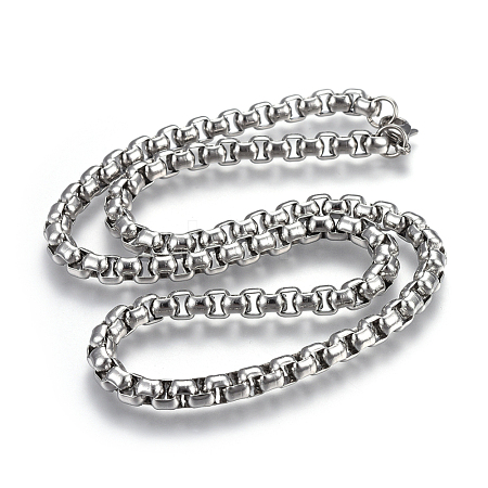 304 Stainless Steel Box chain Necklaces NJEW-F242-13P-G-1