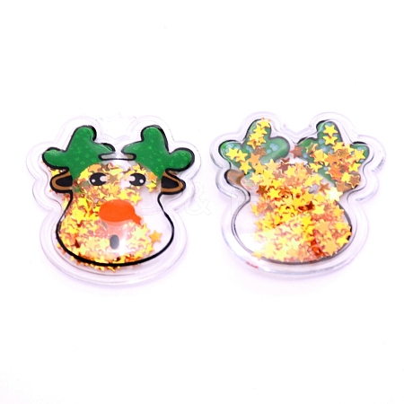 PVC Plastic with Plastic Paillette Cabochons KY-CJC0004-07-1