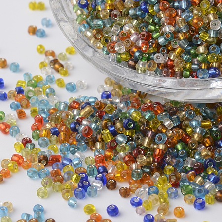 12/0 Silver Lined Round Glass Seed Beads SEED-K003-2mm-M07-1
