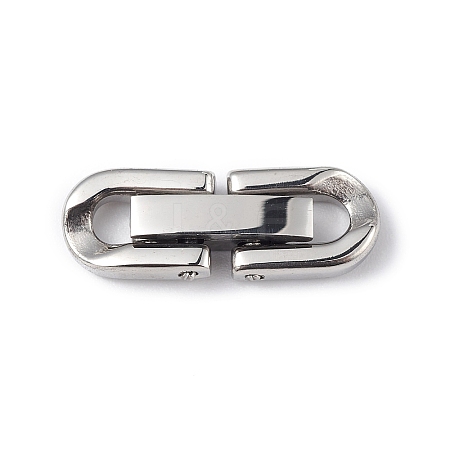 Non-Tarnish 304 Stainless Steel Fold Over Clasps STAS-G307-11A-P-1