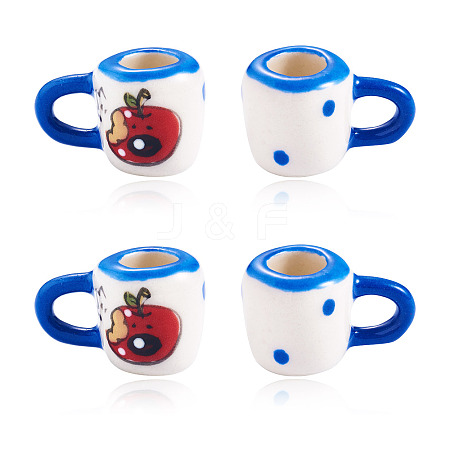 2Pcs Handmade Porcelain Mug Cup Decoration PORC-TA0001-55D-1
