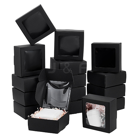 Foldable Creative Kraft Paper Mailer Boxes with Visible Window CON-WH0113-08B-01-1