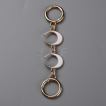 Alloy Enamel Crescent Moon Link Purse Strap Extenders FIND-WH0111-280B-1