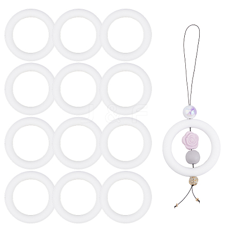 12Pcs Ring Silicone Beads SIL-DC0001-78-1