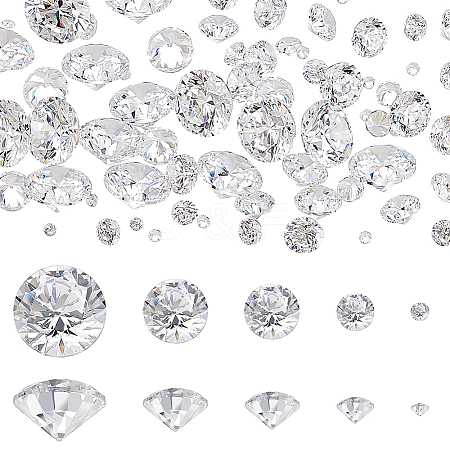 100Pcs 5 Styles Diamond Shape Grade AAA Cubic Zirconia Cabochons ZIRC-BBC0002-98-1