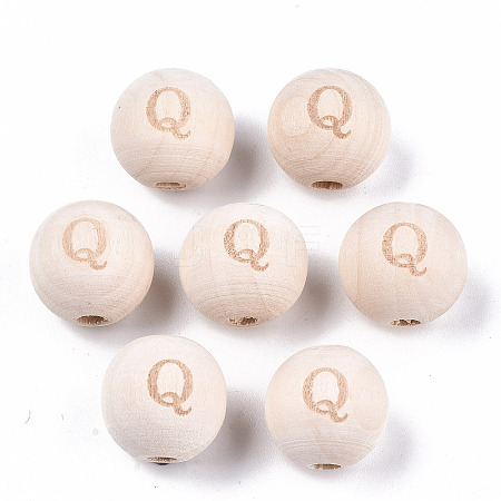 Unfinished Natural Wood European Beads WOOD-S045-143A-01Q-1