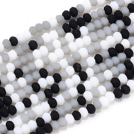 Faceted Glass Beads Strands GLAA-F106-B-F08-1