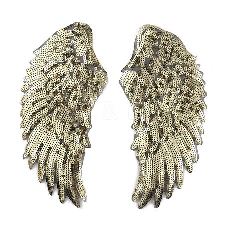 Computerized Embroidery Cloth Iron On Sequins Patches PATC-WH0001-30G-1