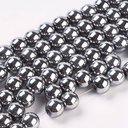 Synthetic Magnetic Hematite Beads Strands G-H1098-1-1