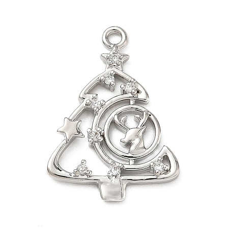 Brass Micro Pave Cubic Zirconia Pendants KK-H521-02A-P-1