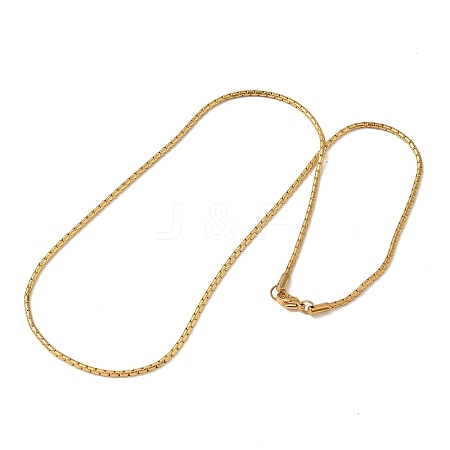 304 Stainless Steel Box Chain Necklaces for Unisex NJEW-K305-02A-G-1