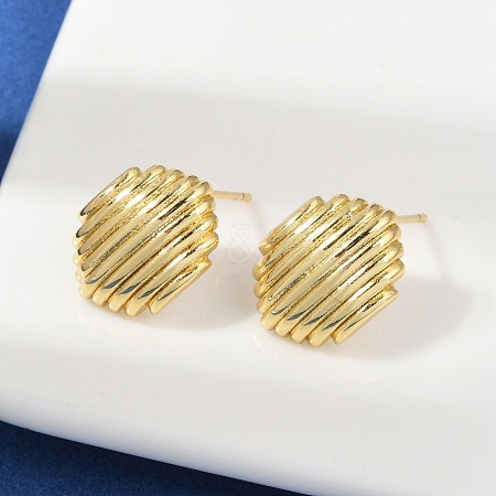 Oval Brass Stud Earrings EJEW-H154-09A-G-1