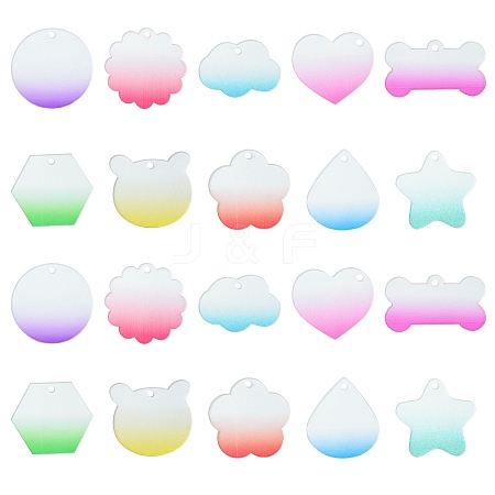 Transparent Gradual Change Acrylic Pendants OACR-CJC0010-01-1