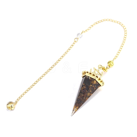 Natural Tiger Eye Pointed Dowsing Pendulums PW-WGD4C0F-23-1