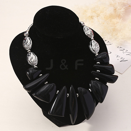 Resin Irregular Beaded Bib Necklaces FS-WG5D234-07-1