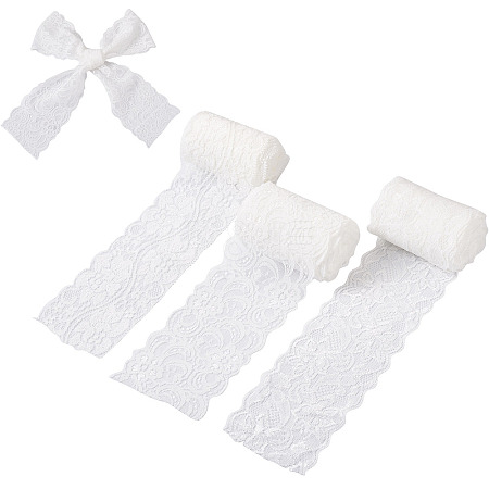 3 Bags 3 Style Polyamide Yarns Stretch Elastic Lace Trim OCOR-YS0001-07-1